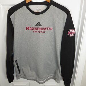 Adidas University of Massachusetts UMASS Minutemen Football Crew Sweatshirt LG